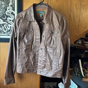 LRL Ralph Lauren Brown Jacket Button Down Cotton Elastane